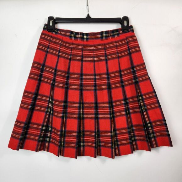 VTG Wool Skirt Womens 8 Old Money Scotland School Girl Preppy Y2k Oxford Style - Picture 1 of 11